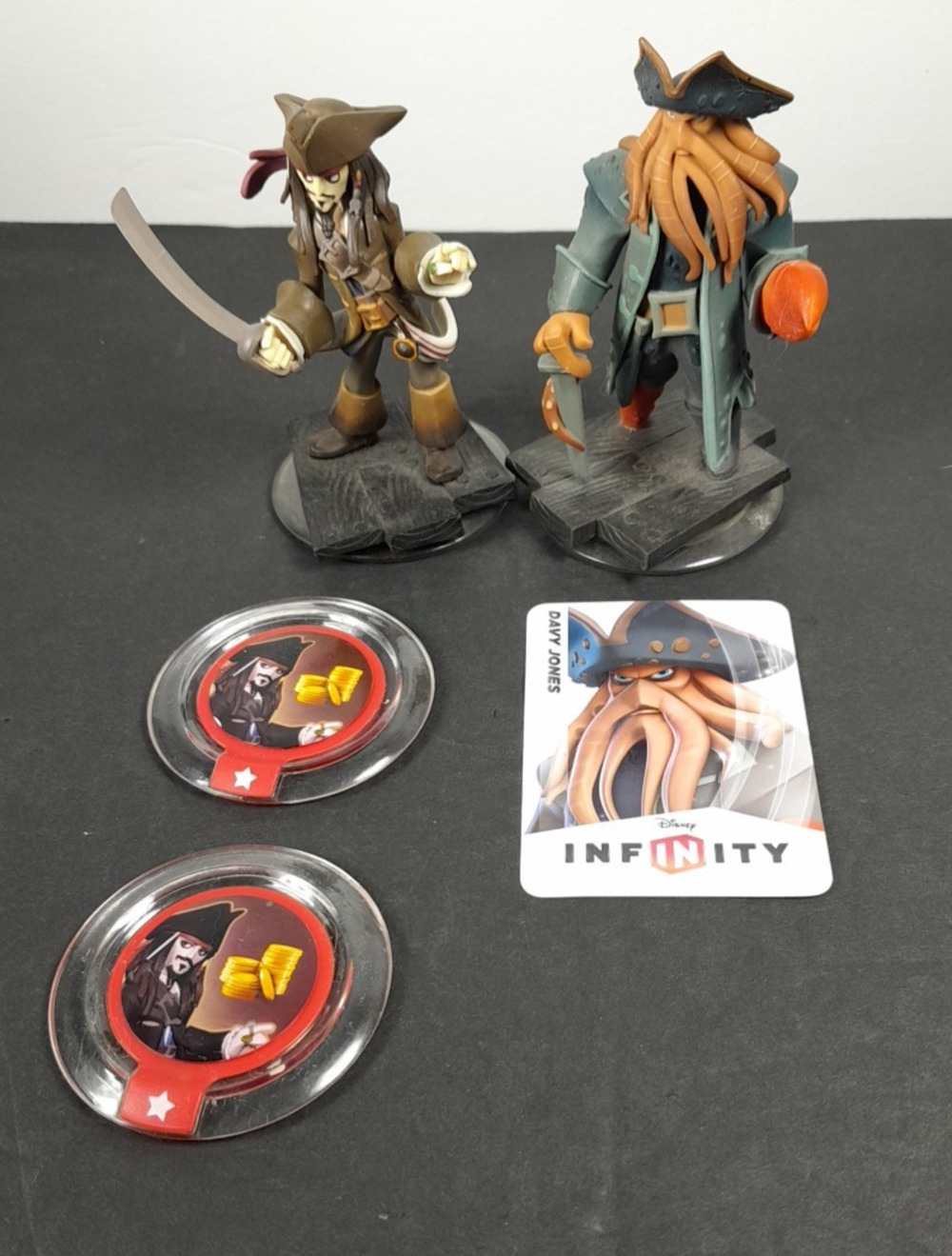 Disney Infinity Pirates of the Caribbean Jack Sparrow Davy Jones Card Power Disc